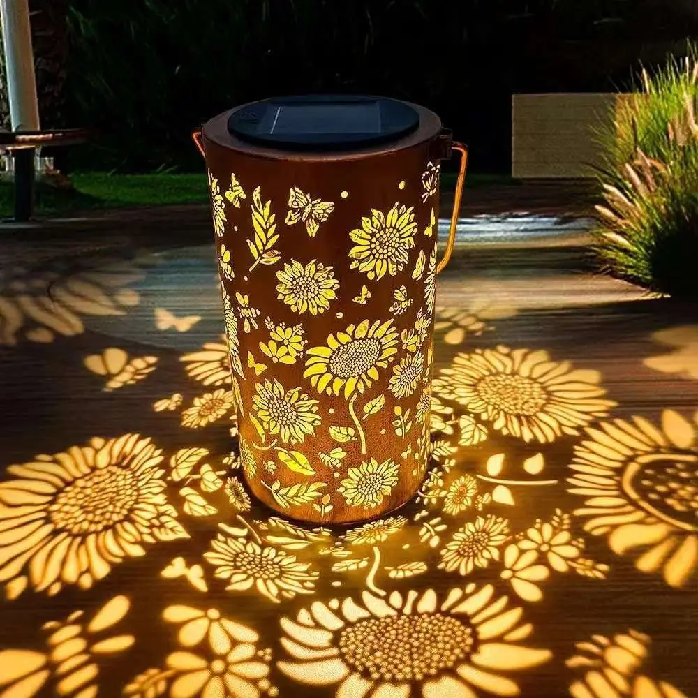 Outdoor Lighting Solar - Sonnenblumen-Licht und Schattenleuchte, Wasserdichte Außenleuchte, Solarbetrieben