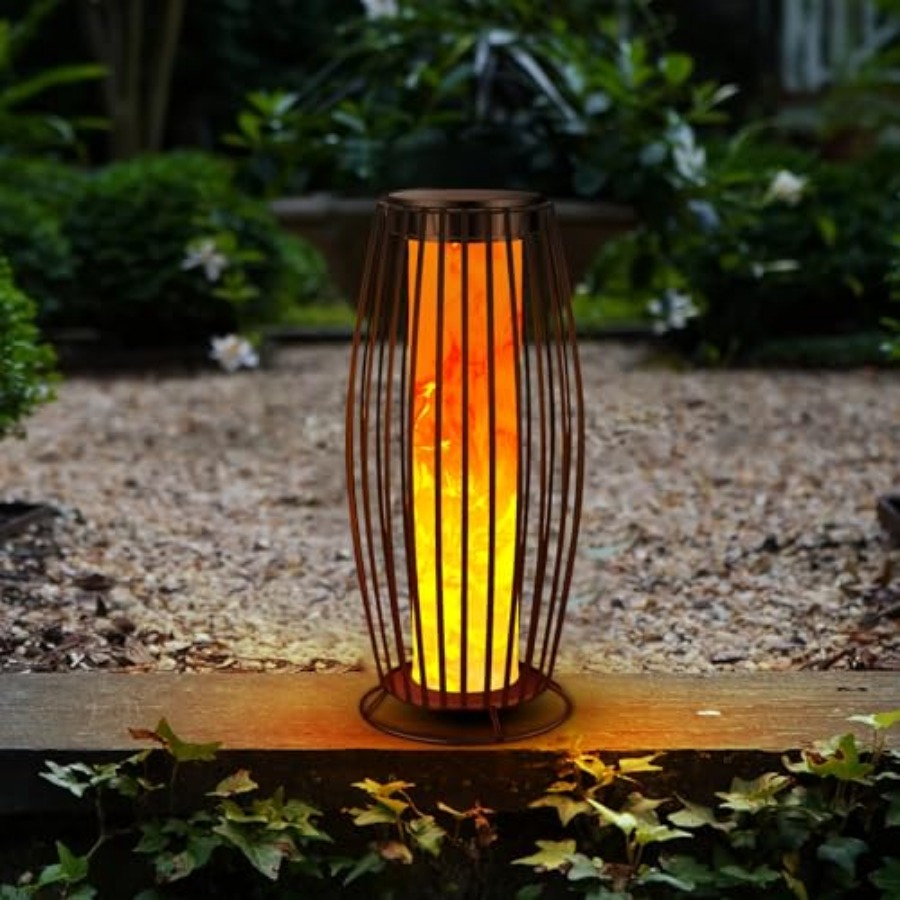 Outdoor Lighting Solar - Solar-Bodenlampe für den Außenbereich, flackernde Flamme,