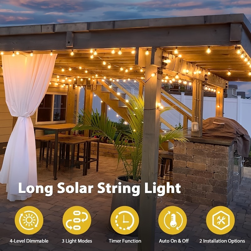 64FT G40 Solarbetriebene Dimmb – Outdoor Lighting For Backyard Bewertung und Preis