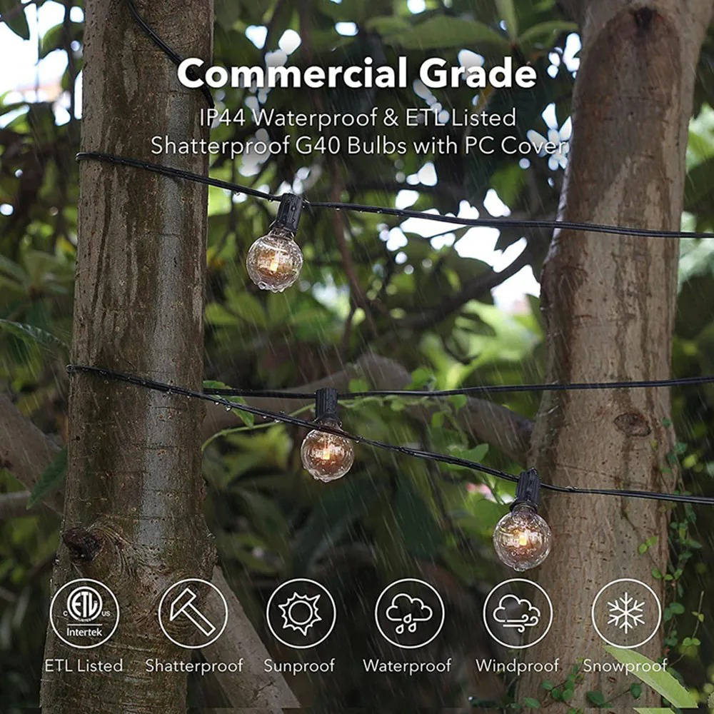 8M/15M G40 Globus-Lichterkette – Outdoor Lighting For Backyard Bewertung und Preis