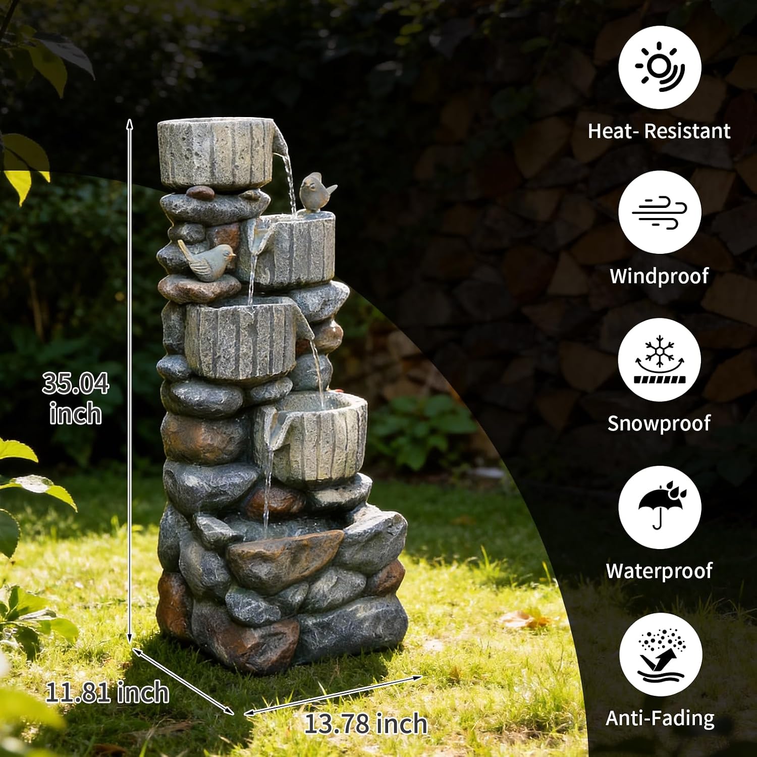 3504 H 5-stufiger Kaskaden-Was – Outdoor Lighting Deck Bewertung und Preis